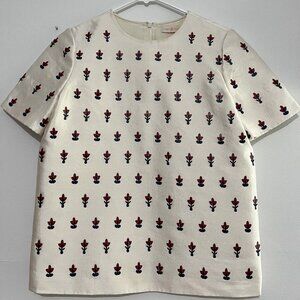 Tory Burch Shell with Floral Cutouts Size 4